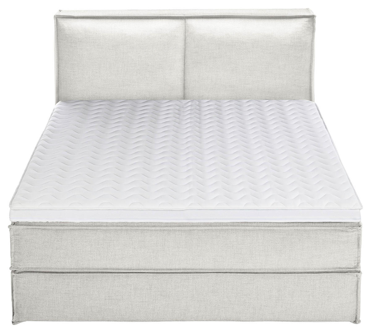 BOXSPRINGBETT 180/220 cm  in Creme  - Creme/Schwarz, Design, Kunststoff/Textil (180/220cm) - home24