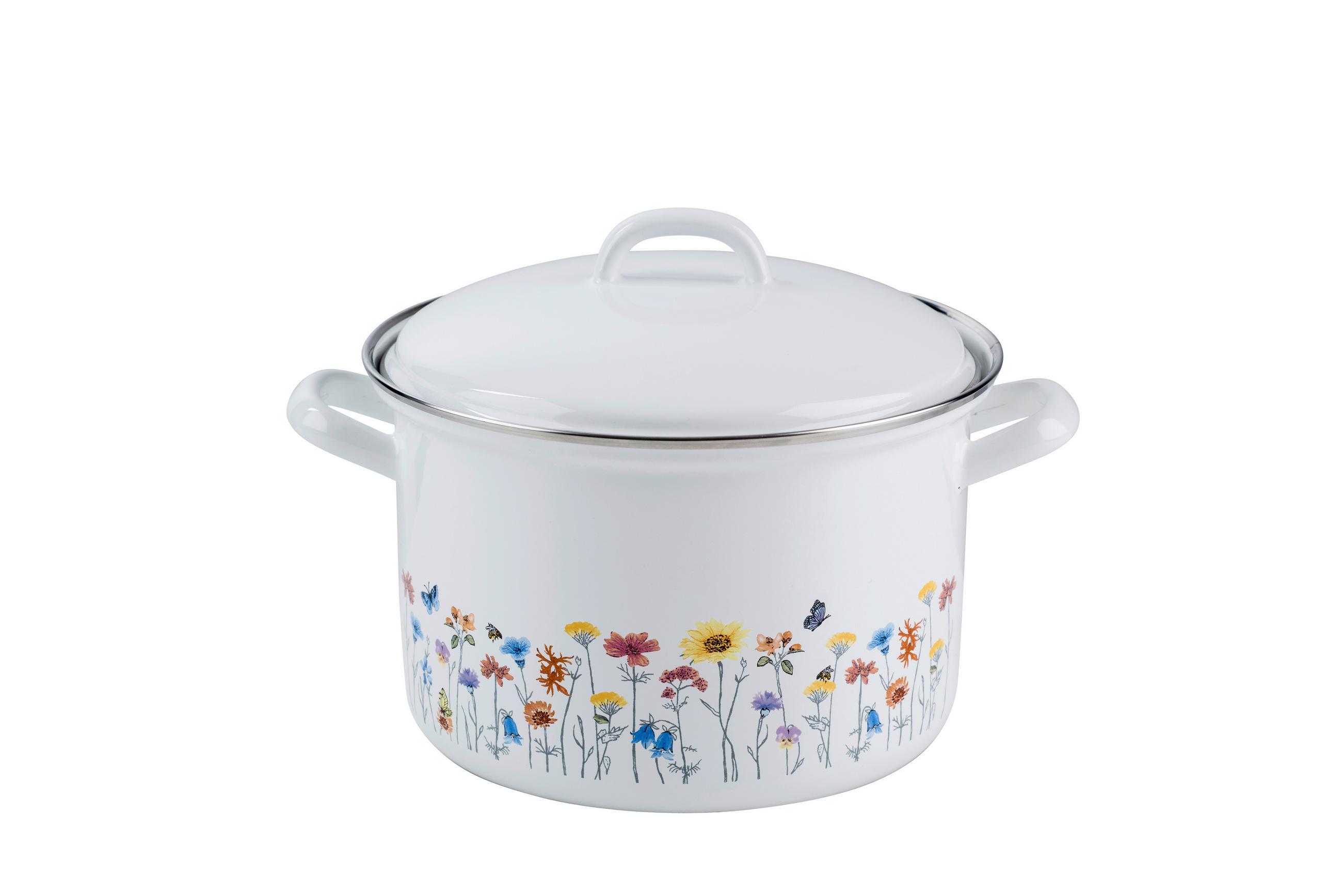 FLEISCHTOPF Flora 4.5 l  - Weiß, LIFESTYLE, Metall (22cm) - Riess
