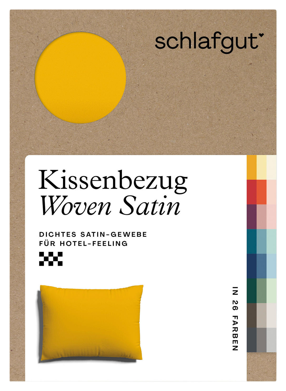 KOPFPOLSTERBEZUG WOVEN SATIN 60/80 cm  - Dunkelgelb, Basics, Textil (60/80cm) - Schlafgut