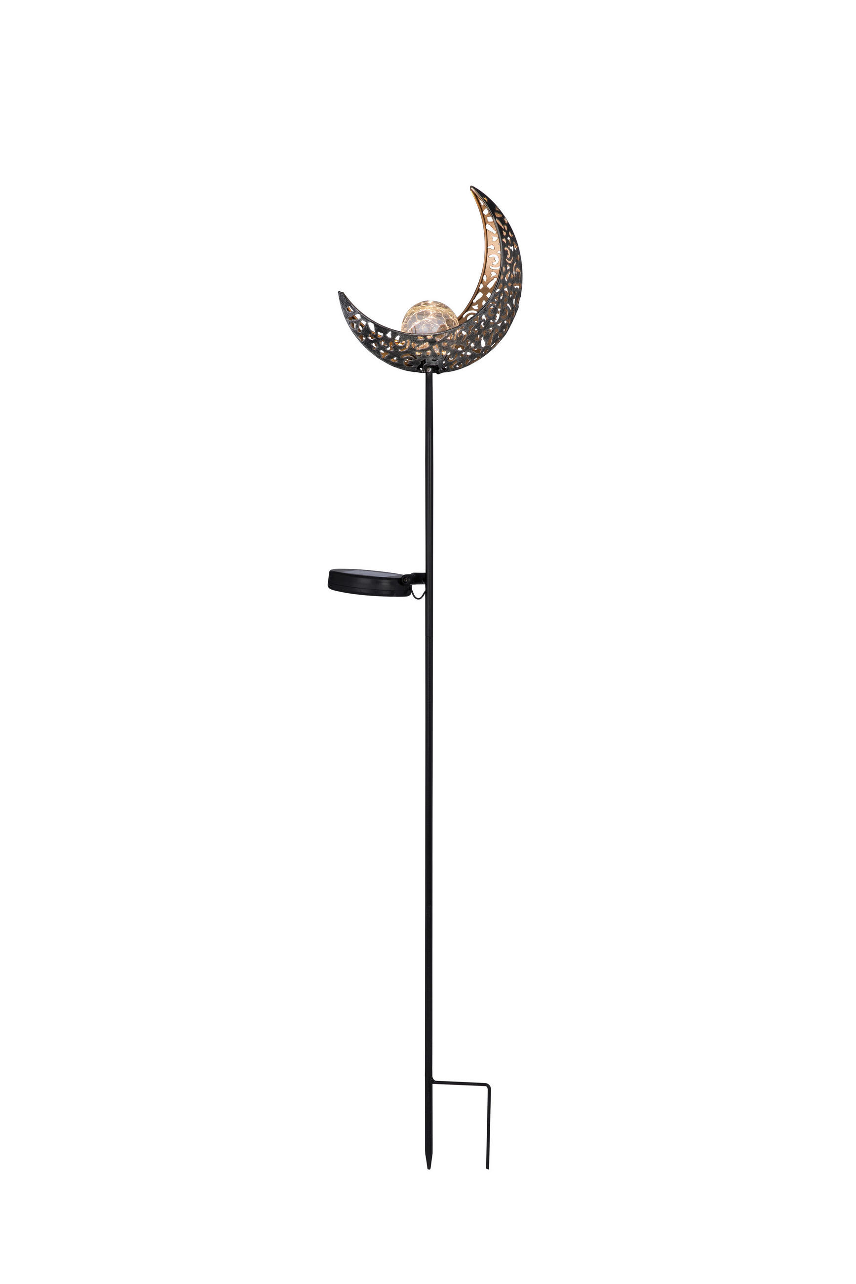 SZOLÁRLÁMPA  - ezüst/fekete, Trend, műanyag/Üveg (20,6/103/6,6cm) - Ambia Garden
