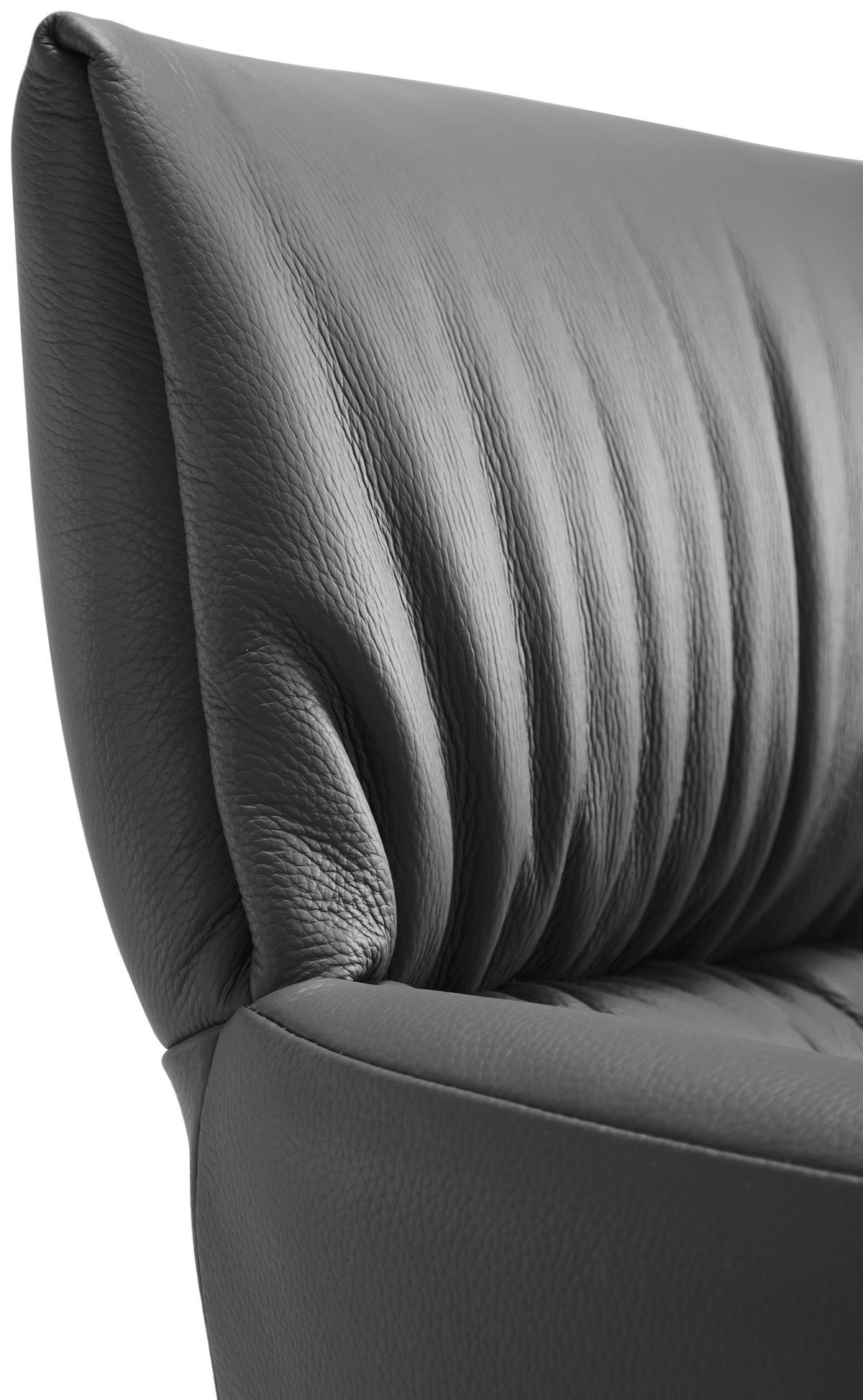 KAROSSZÉK antracit  - fekete/antracit, Design, bőr/fém (64/86/63cm) - Dieter Knoll