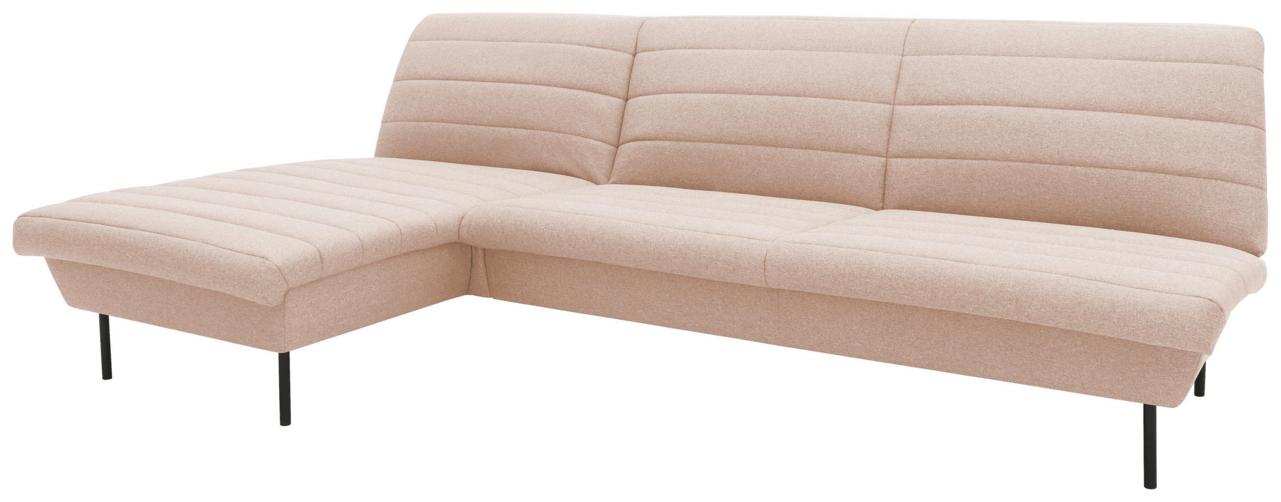 ECKSOFA Looks IX Creme Webstoff  - Creme/Schwarz, Design, Textil/Metall (168/274cm) - LOOKS by W.Joop