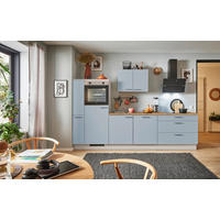KÜCHENBLOCK PN 105 280 cm  in Eichefarben, Kaschmir, Pastellblau  - Kaschmir/Edelstahlfarben, Design, Holzwerkstoff/Metall (280cm) - Pino