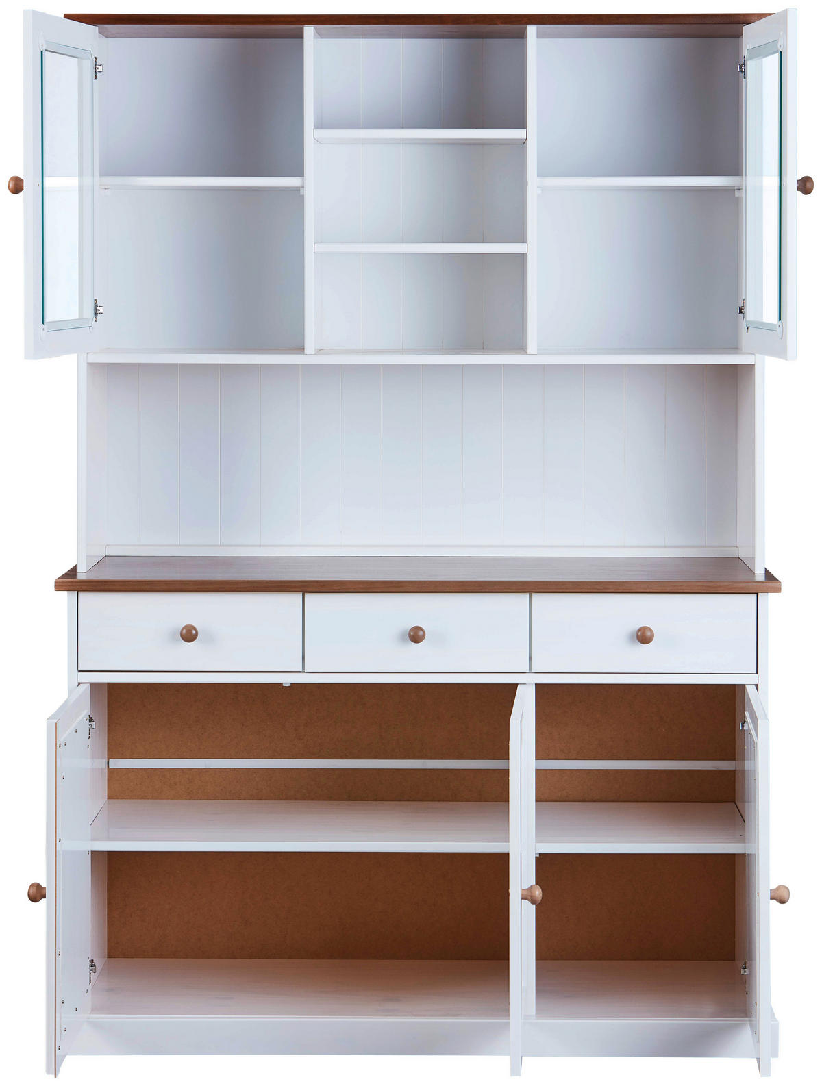 BUFFET 131/191/45 cm  in Weiß  - Weiß/Braun, LIFESTYLE, Holz (131/191/45cm) - MID.YOU