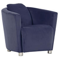 COCKTAILSESSEL Mikrofaser Blau    - Chromfarben/Blau, Design, Kunststoff/Textil (72/72/85cm)