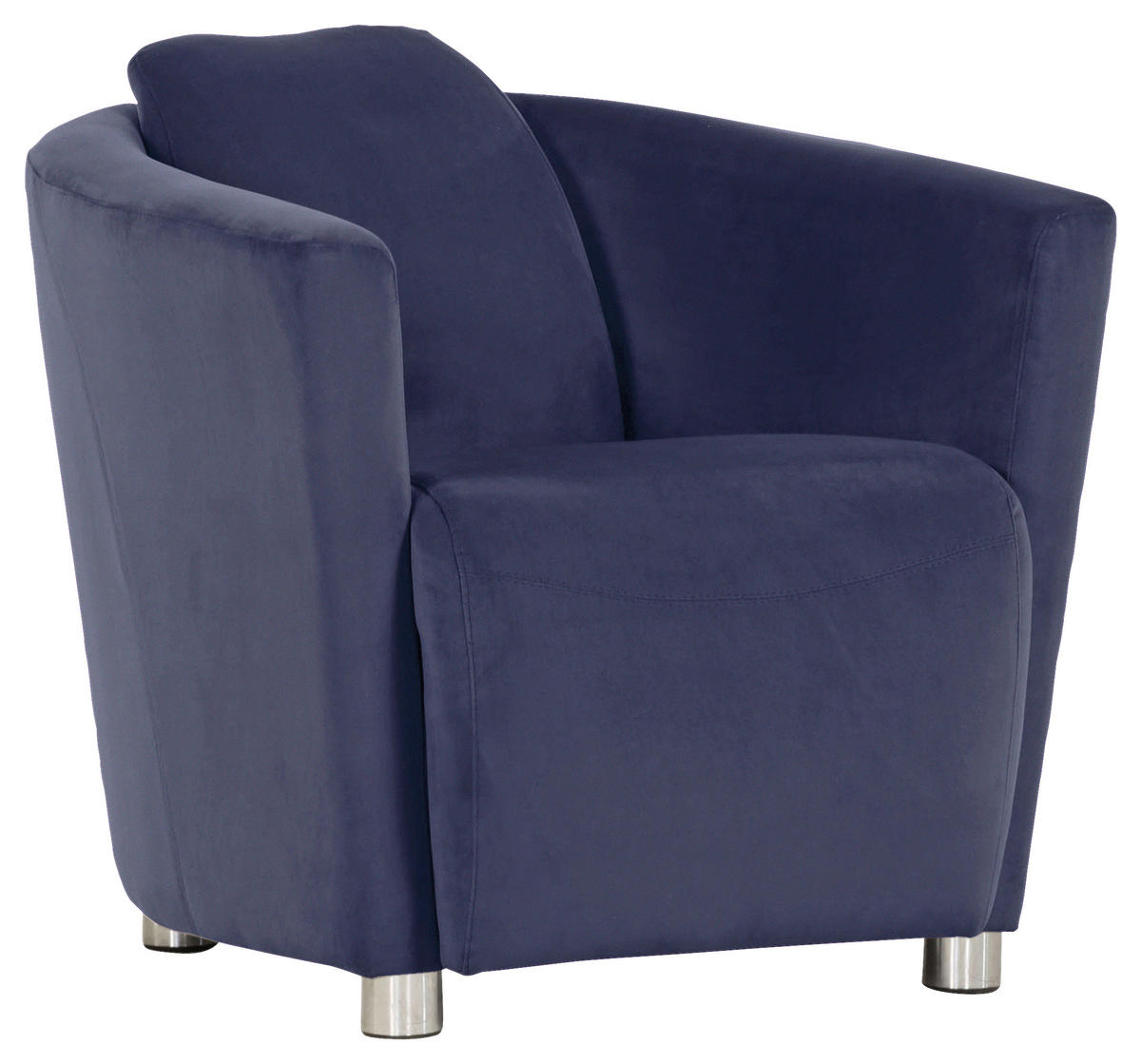 COCKTAILSESSEL Mikrofaser Blau    - Chromfarben/Blau, Design, Kunststoff/Textil (72/72/85cm)