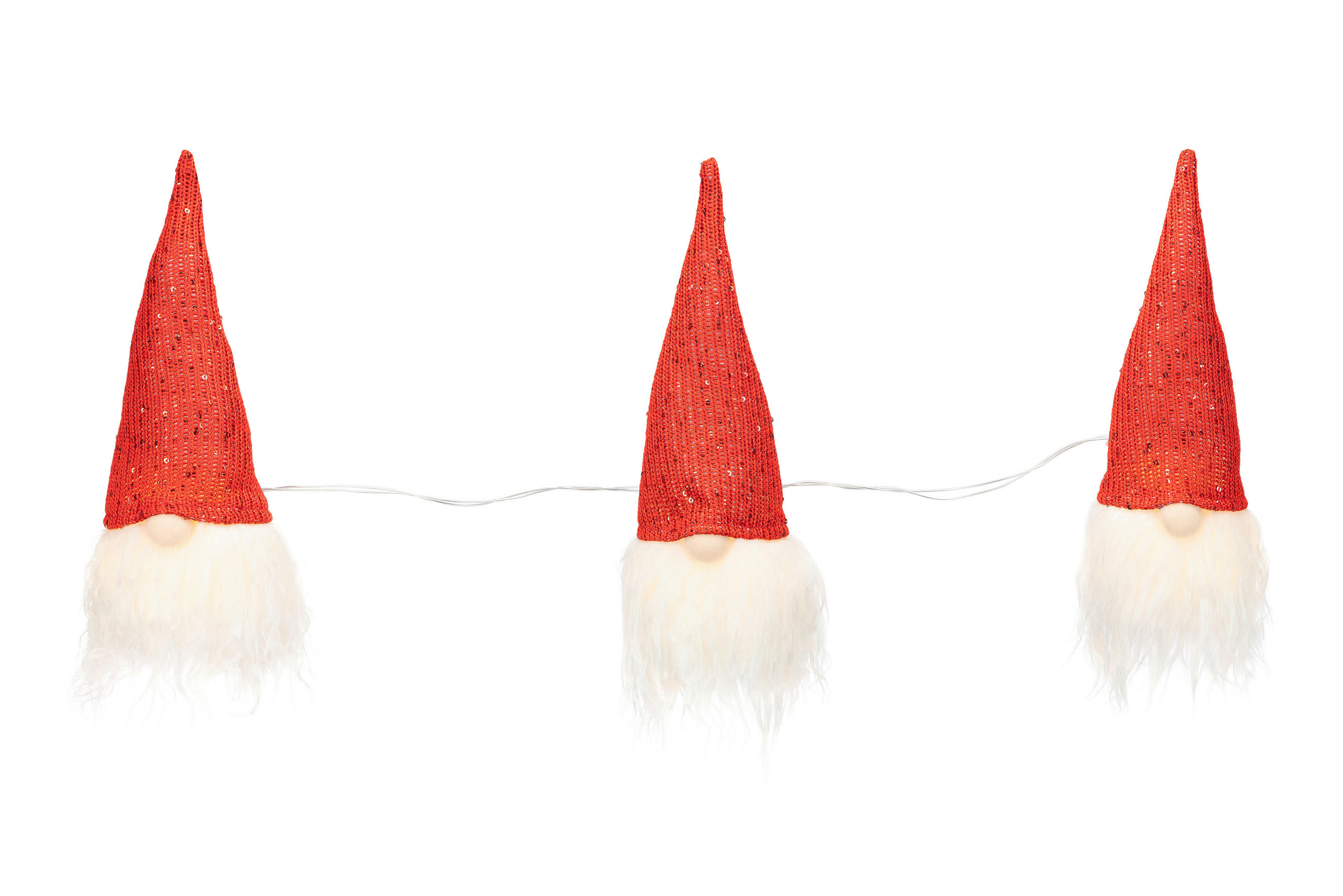 LICHTERKETTE  - Rot/Weiß, KONVENTIONELL, Kunststoff/Textil (66/8/27cm) - X-Mas