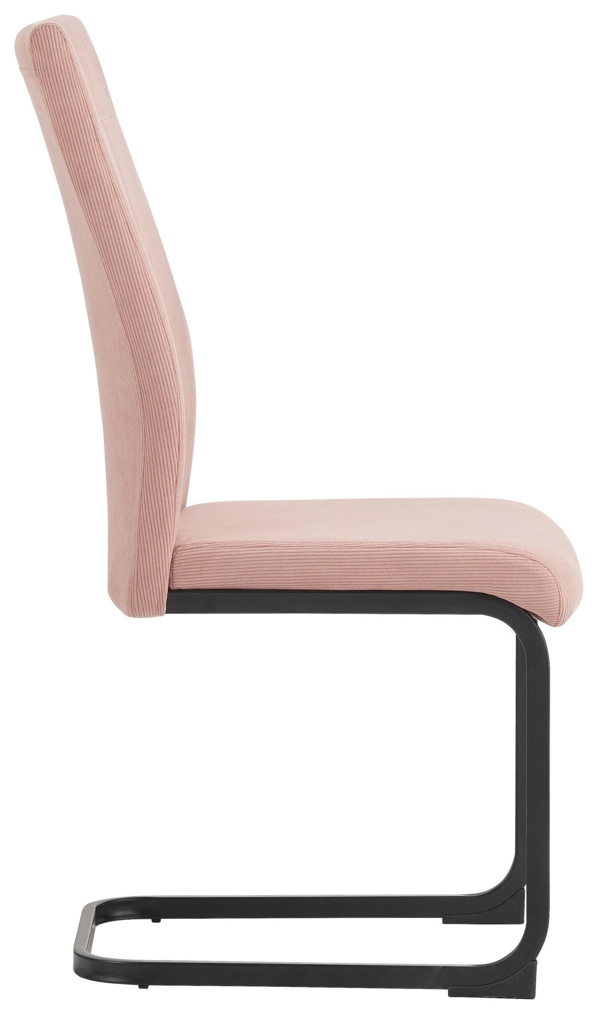 SCHWINGSTUHL  in Eisen Mikrofaser  - Altrosa/Schwarz, Design, Textil/Metall (44/100/59cm) - Carryhome