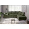 ECKSCHLAFSOFA in Grün Textil   - Schwarz/Grün, Modern, Holz/Textil (298/202cm) - MID.YOU