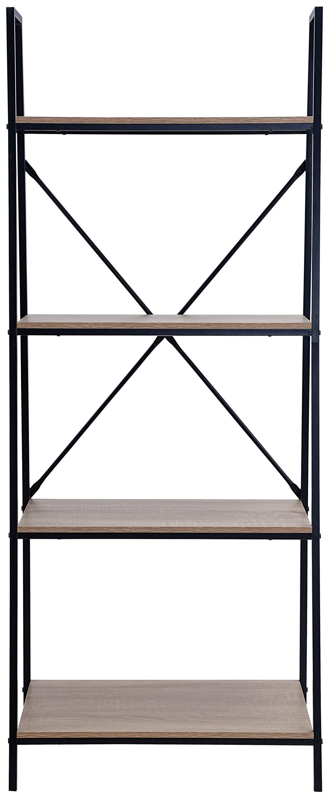 REGAL Naturfarben, Schwarz  - Schwarz/Naturfarben, Basics, Holzwerkstoff/Metall (60,5/148,5/34cm) - Xora