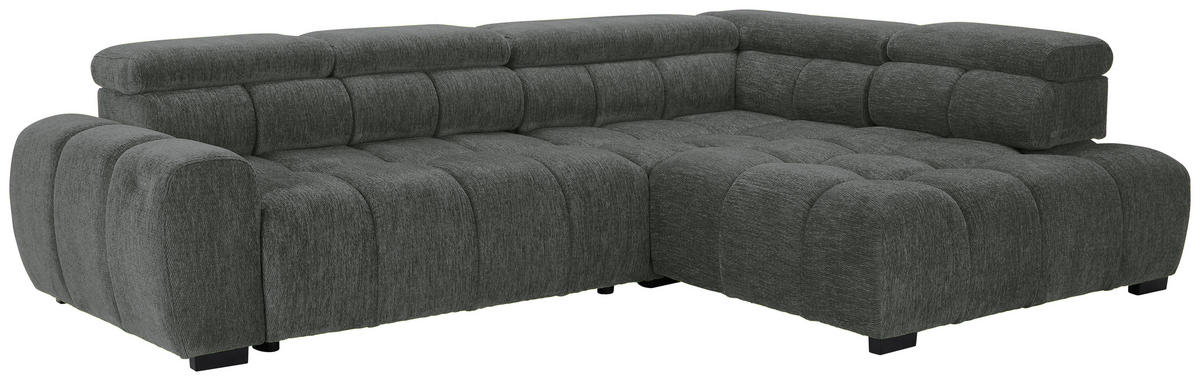 ECKSOFA inkl. Funktionen Blau, Braun Webstoff  - Blau/Schwarz, MODERN, Kunststoff/Textil (297/205cm) - Welnova