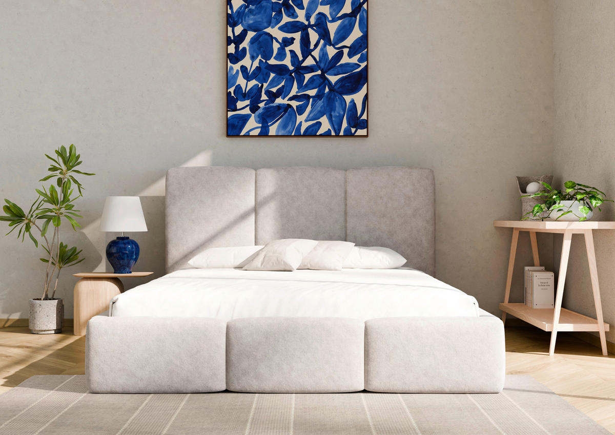 POLSTERBETT Bettkasten, Lattenrost 180/200 cm  in Hellgrau  - Hellgrau/Schwarz, Design, Holz/Textil (180/200cm) - Boxxx