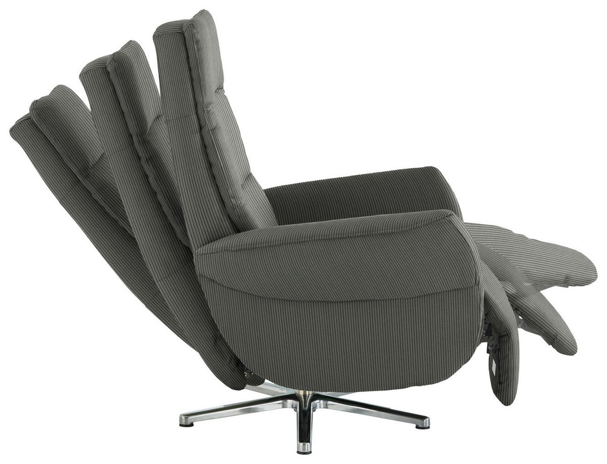 RELAXSESSEL in Textil Grau  - Chromfarben/Grau, Design, Textil/Metall (78/113/83cm) - Beldomo Speed