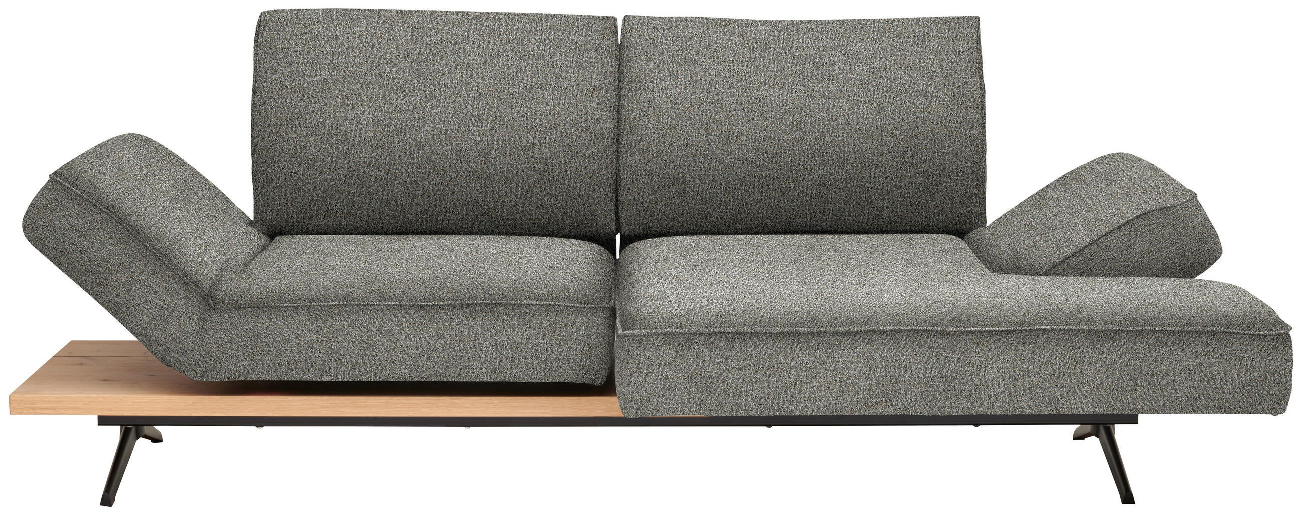 ECKSOFA  in Chenille Graubraun  240/132 cm  - Graubraun/Schwarz, Design, Holz/Textil (240/132cm) - Koinor