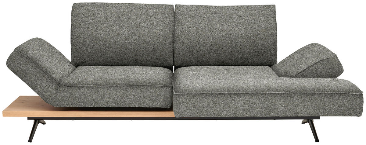 ECKSOFA  in Chenille Graubraun  240/132 cm  - Graubraun/Schwarz, Design, Holz/Textil (240/132cm) - Koinor