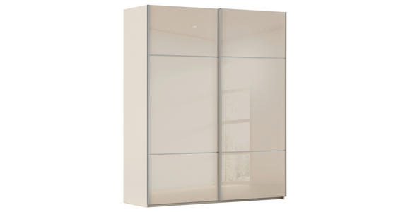 SCHWEBETÜRENSCHRANK 162/223/68 cm 2-türig Champagner - Champagner/Alufarben, KONVENTIONELL, Glas/Holzwerkstoff (162/223/68cm) - Novel