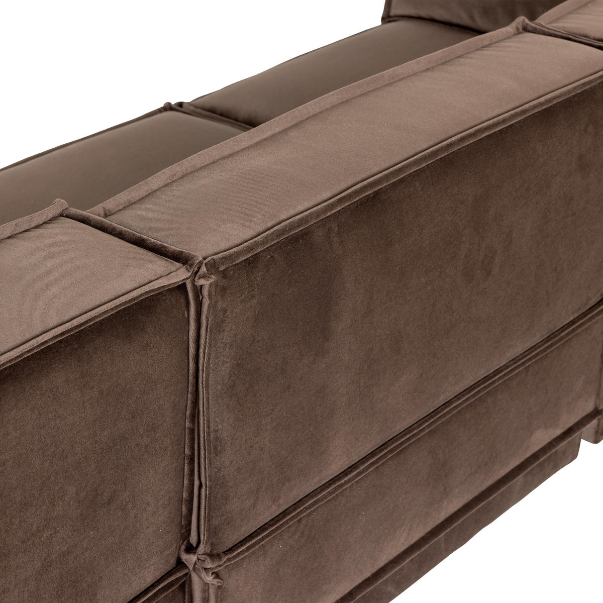 ECKSOFA Manu Braun Samt  - Schwarz/Braun, MODERN, Kunststoff/Textil (286/160cm) - Livetastic