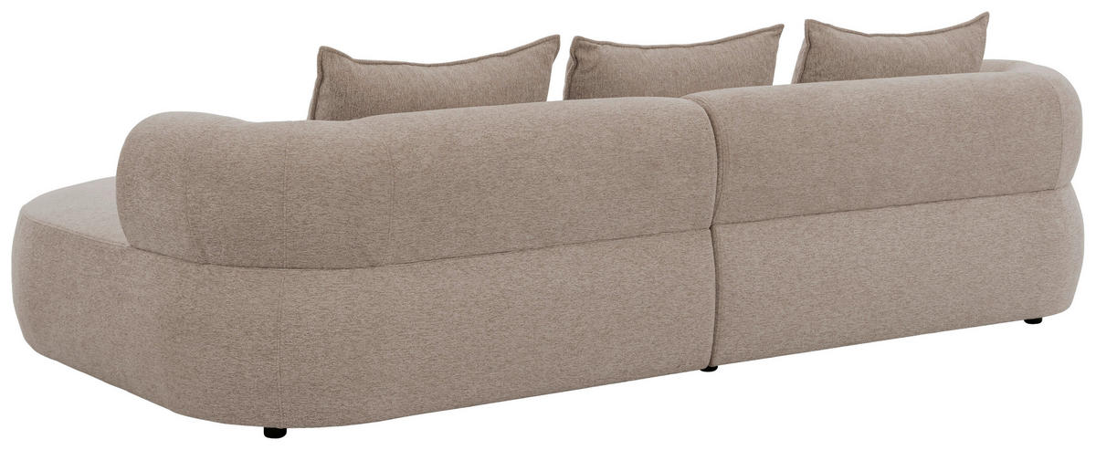ECKSOFA in Chenille Hellbraun  256/156 cm  - Hellbraun/Schwarz, Design, Kunststoff/Textil (256/156cm) - Livetastic