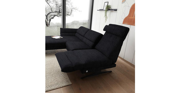 ECKSOFA  in Flachgewebe Schwarz  176-217/279-327 cm  - Schwarz, Design, Textil/Metall (176-217/279-327cm) - Dieter Knoll