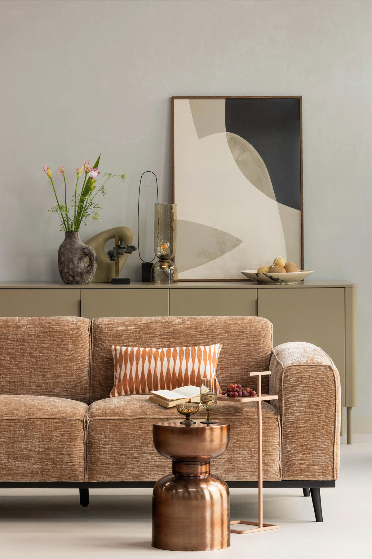 BEISTELLTISCH in Metall 22/22/64 cm  - Altrosa, Design, Metall (22/22/64cm) - Livetastic