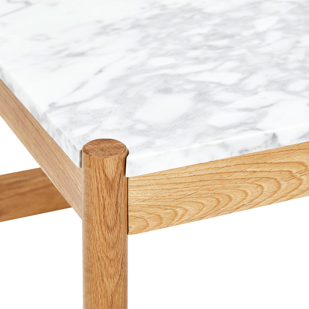 KONFERENČNÍ STOLEK, přírodní barvy, bílá, dřevo, kámen, 60/42/40 cm - bílá/přírodní barvy, Moderní, dřevo/kámen (60/42/40cm) - MID.YOU