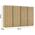 SCHWEBETÜRENSCHRANK 360/223/68 cm 4-türig Eichefarben  - Eichefarben/Schwarz, Design, Holz/Holzwerkstoff (360/223/68cm) - Novel