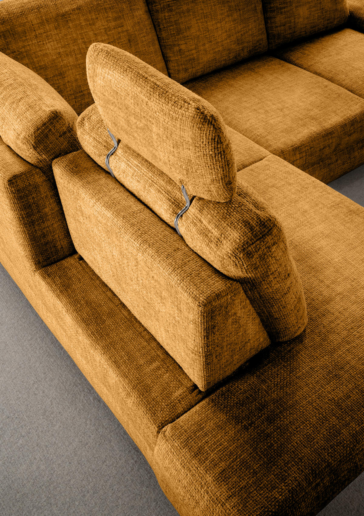 ECKSCHLAFSOFA in Struktur Goldfarben  - Wildeiche/Goldfarben, Modern, Holz/Textil (206/265cm) - Livetastic