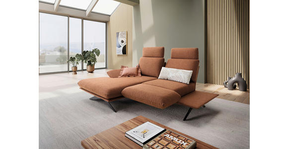 ECKSOFA Braun Flachgewebe  - Schwarz/Braun, Design, Textil/Metall (155/234cm) - Dieter Knoll