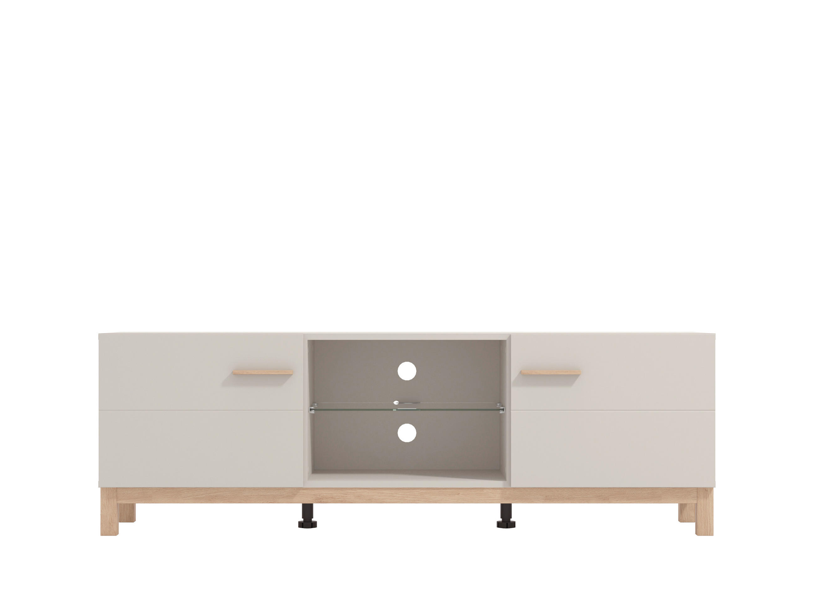 TV-ELEM 154/41,5/50,5 cm  - kasmírszínű/Artisan tölgy, Basics, faalapú anyag/Üveg (154/41,5/50,5cm) - Hom`in