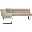 ECKBANK 159/217 cm Webstoff Schwarz, Hellgrau   - Hellgrau/Schwarz, Design, Textil/Metall (159/217cm) - Novel