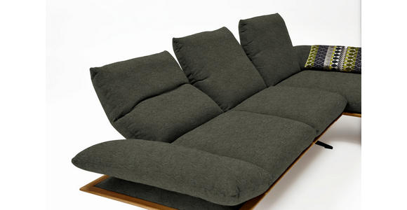 ECKSOFA in Flachgewebe Graubraun  - Graubraun/Schwarz, Design, Holz/Textil (314/159cm) - Dieter Knoll