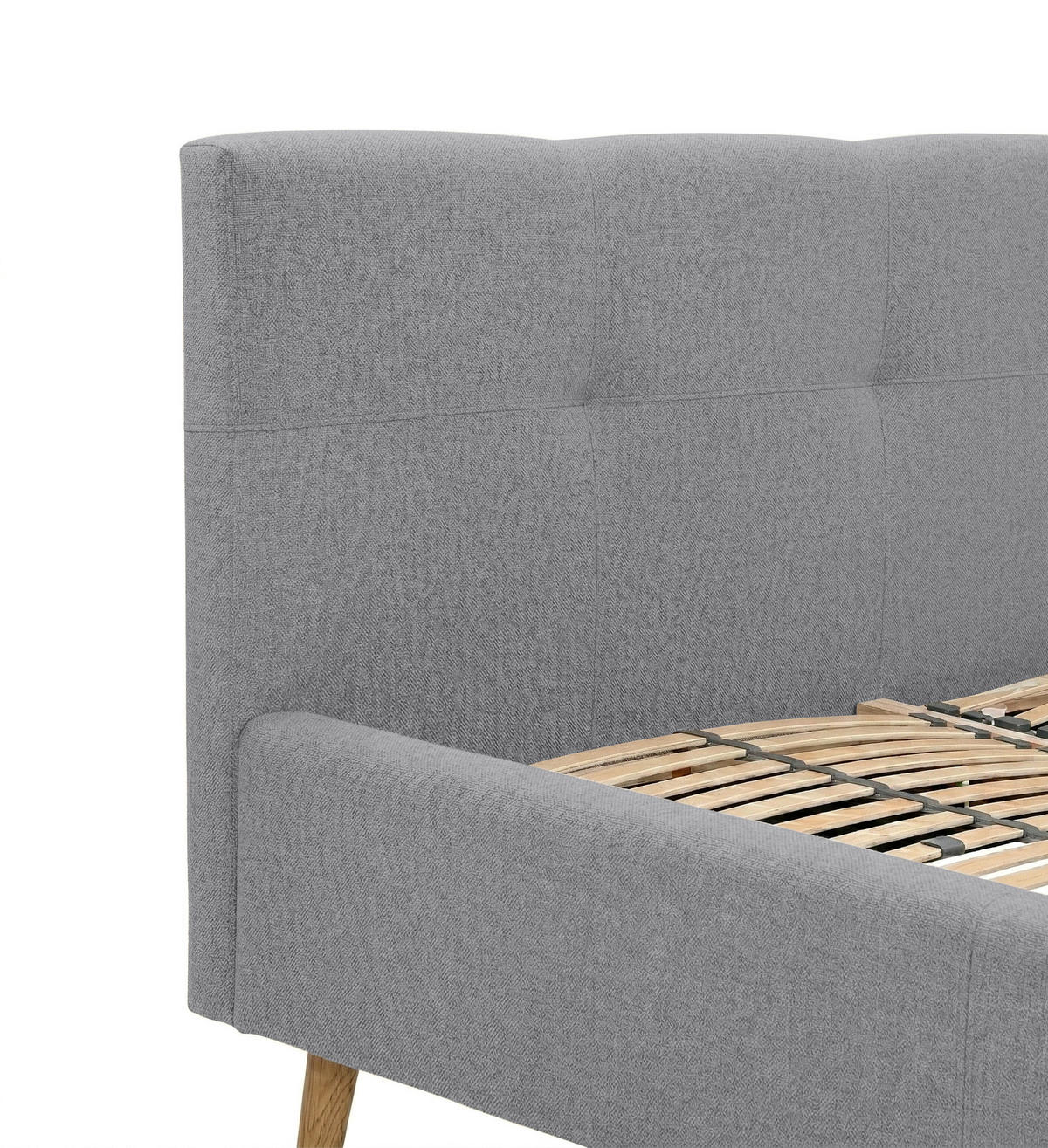 POLSTERBETT 180/200 cm,  in Grau, Lattenrost, Bettkasten,  - Eichefarben/Grau, MODERN, Holz/Textil (180/200cm) - MID.YOU