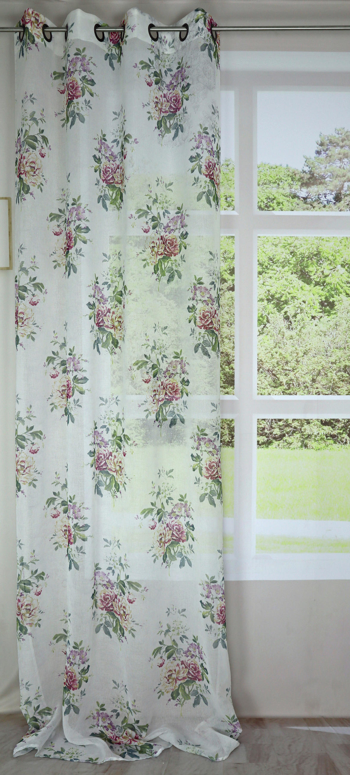 ÖSENSCHAL halbtransparent 140/245 cm   - Rosa/Weiß, Natur, Textil (140/245cm)