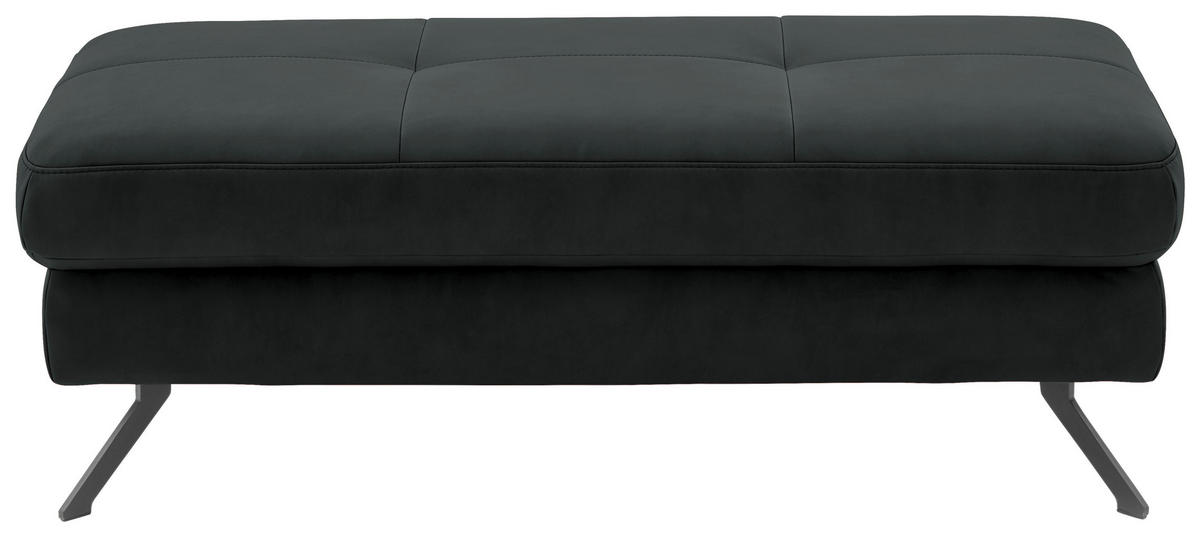 HOCKER in Textil Anthrazit  - Anthrazit/Schwarz, Design, Textil/Metall (130/47/65cm) - Beldomo System