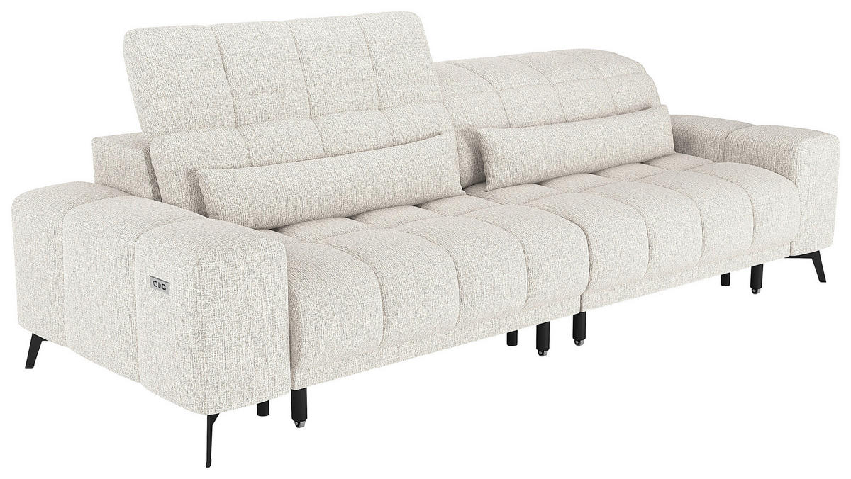 BIGSOFA Chenille Beige  - Beige/Schwarz, MODERN, Textil/Metall (300/112/121cm) - Xora