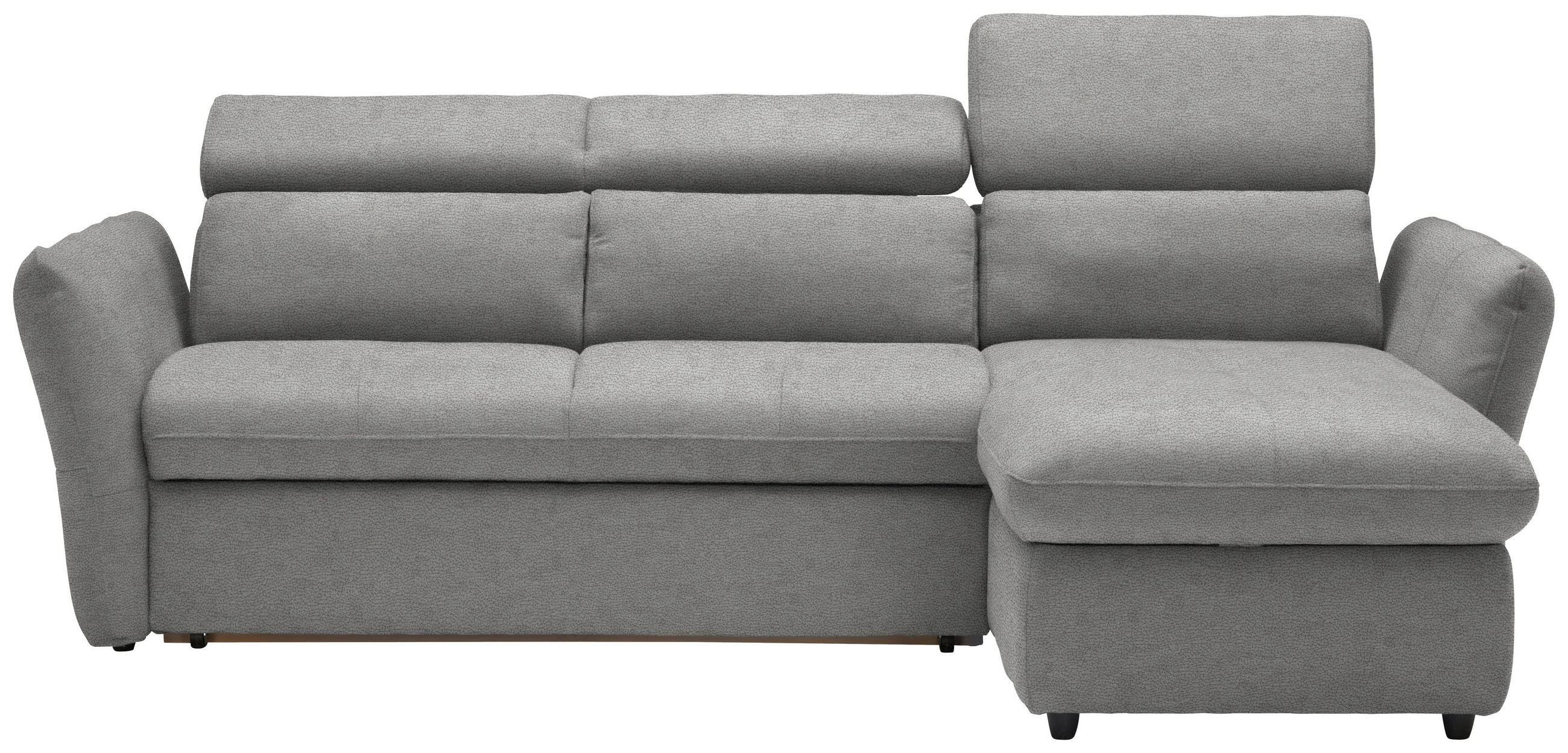 ECKSOFA in Mikrofaser Grau, Silberfarben  240/172 cm  - Silberfarben/Schwarz, Design, Kunststoff/Textil (240/172cm) - Stylife