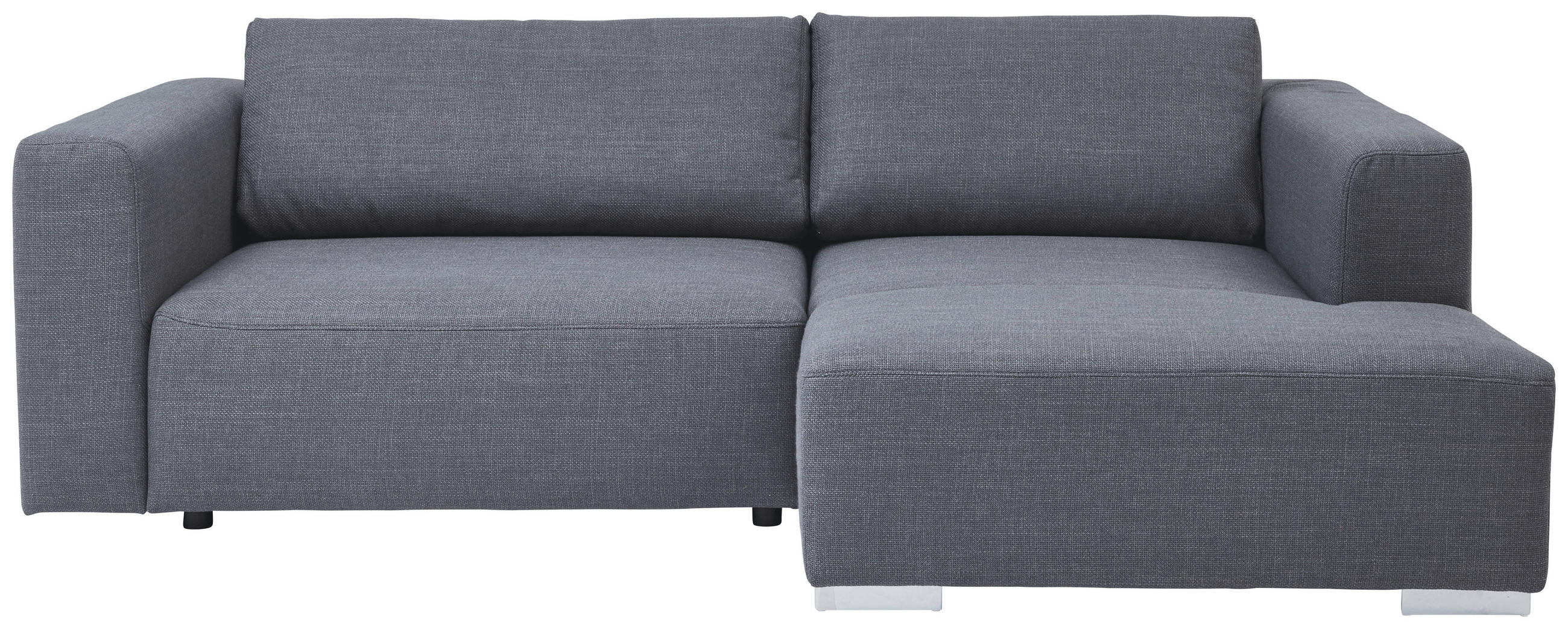 ECKSOFA inkl. Funktion Heaven Dunkelgrau Flachgewebe  - Chromfarben/Dunkelgrau, KONVENTIONELL, Textil/Metall (242/162cm) - Tom Tailor
