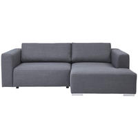 ECKSOFA inkl. Funktion Heaven Dunkelgrau Flachgewebe  - Chromfarben/Dunkelgrau, KONVENTIONELL, Textil/Metall (242/162cm) - Tom Tailor
