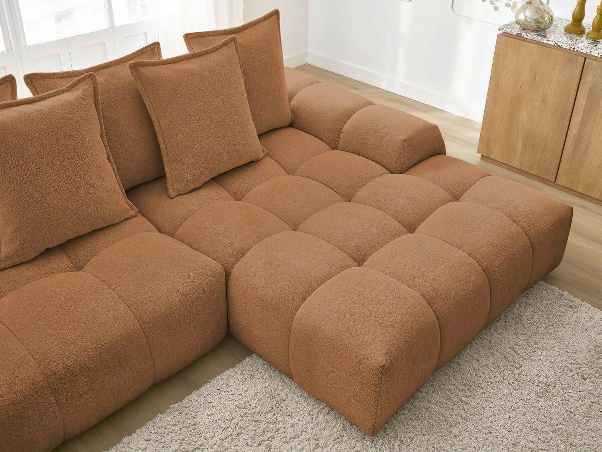 ECKSCHLAFSOFA EVEREST  mit Rücken echt, Armteil links, Armteil rechts Flachgewebe Orange  - Schwarz/Orange, MODERN, Kunststoff/Textil (318/180cm) - Livetastic