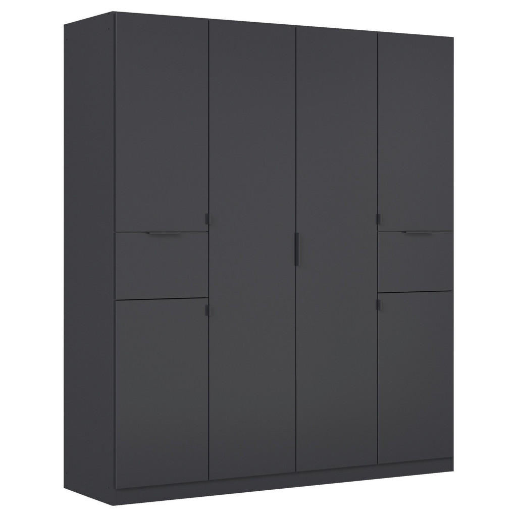 Drehtürenschrank Mit Schubladen 181cm Grau