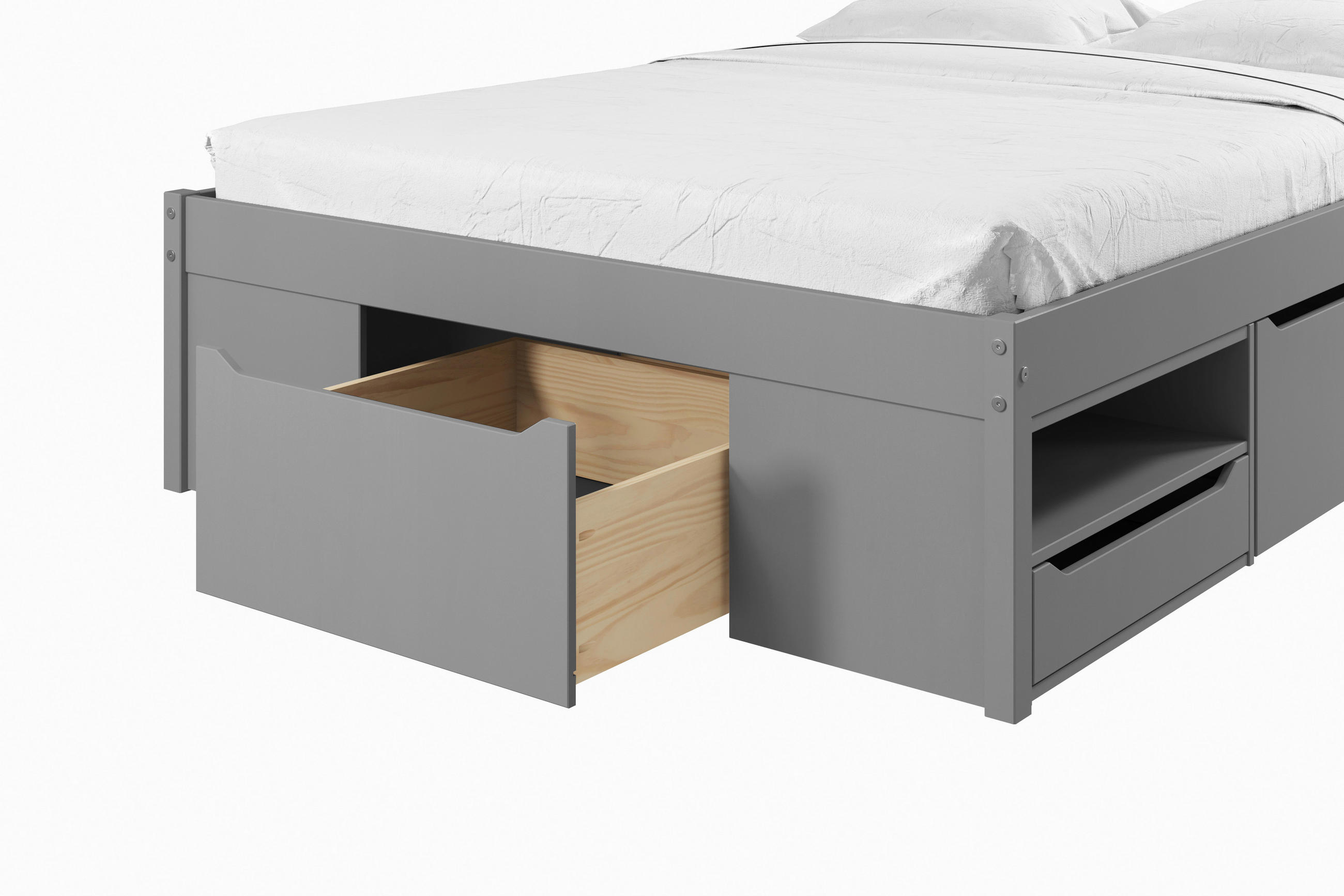 STAURAUMBETT 140/200 cm  in Grau  - Naturfarben/Grau, Basics, Holz/Holzwerkstoff (140/200cm) - MID.YOU