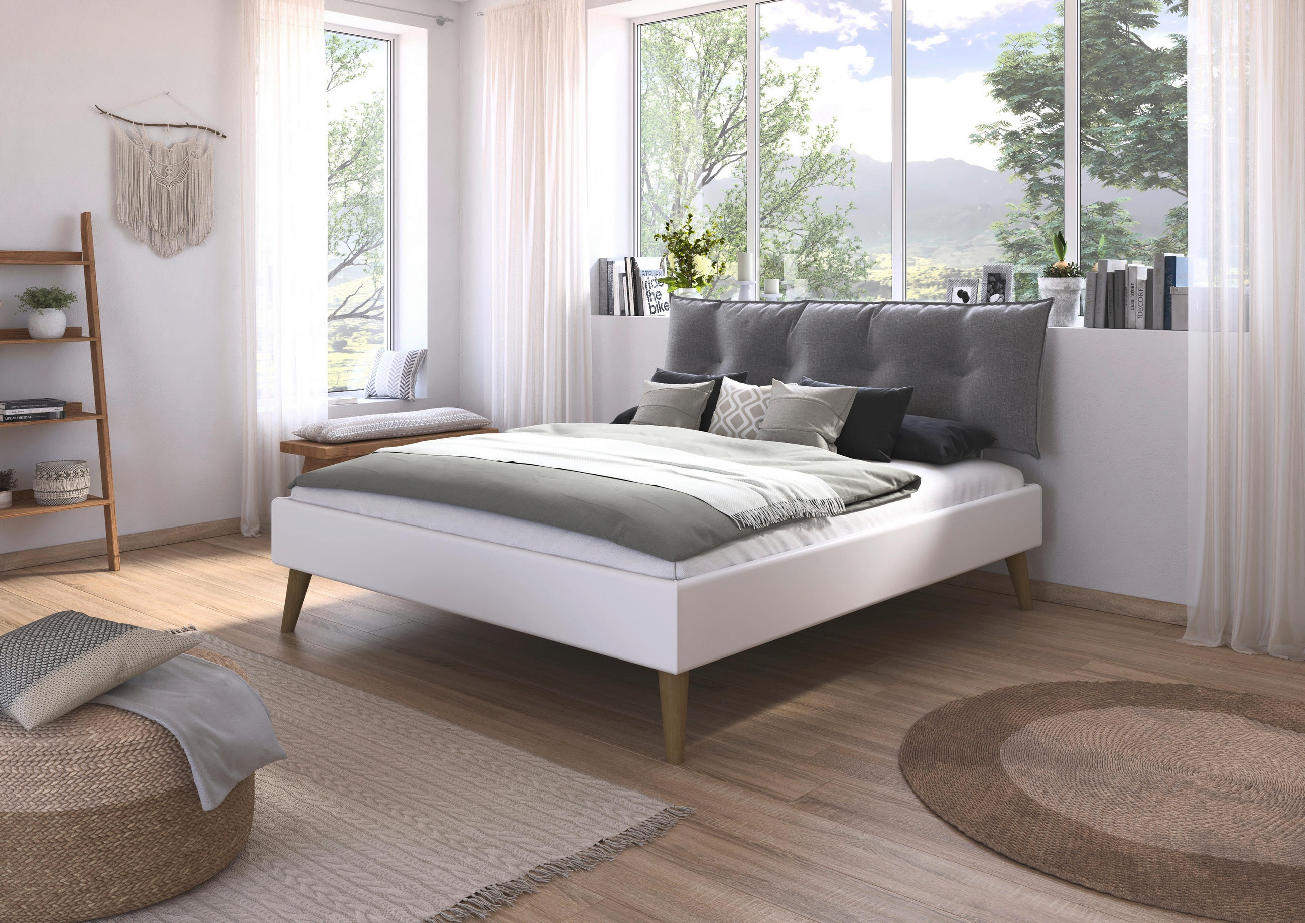 BETT 180/200 cm  in Weiß  - Wildeiche/Weiß, Design, Holz/Holzwerkstoff (180/200cm) - Carryhome