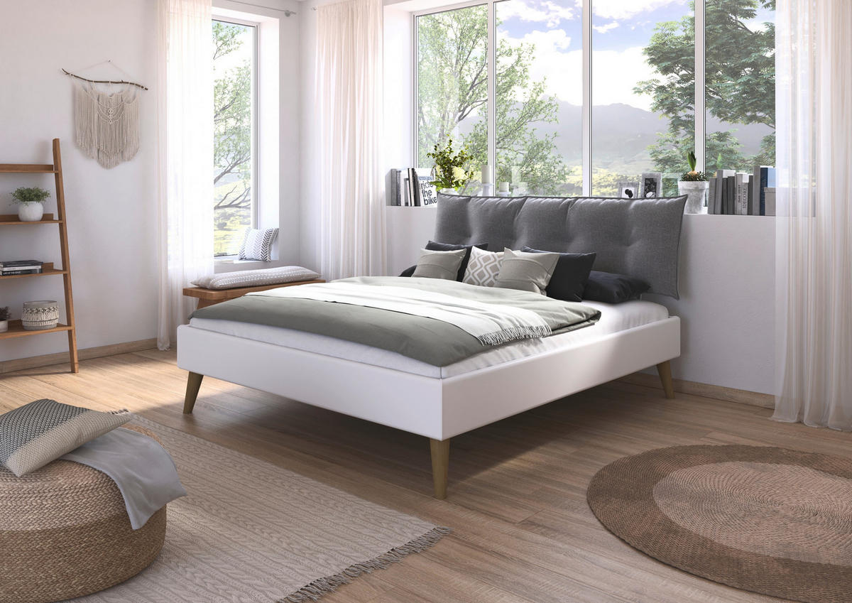 BETT 180/200 cm  in Weiß  - Wildeiche/Weiß, Design, Holz/Holzwerkstoff (180/200cm) - Carryhome