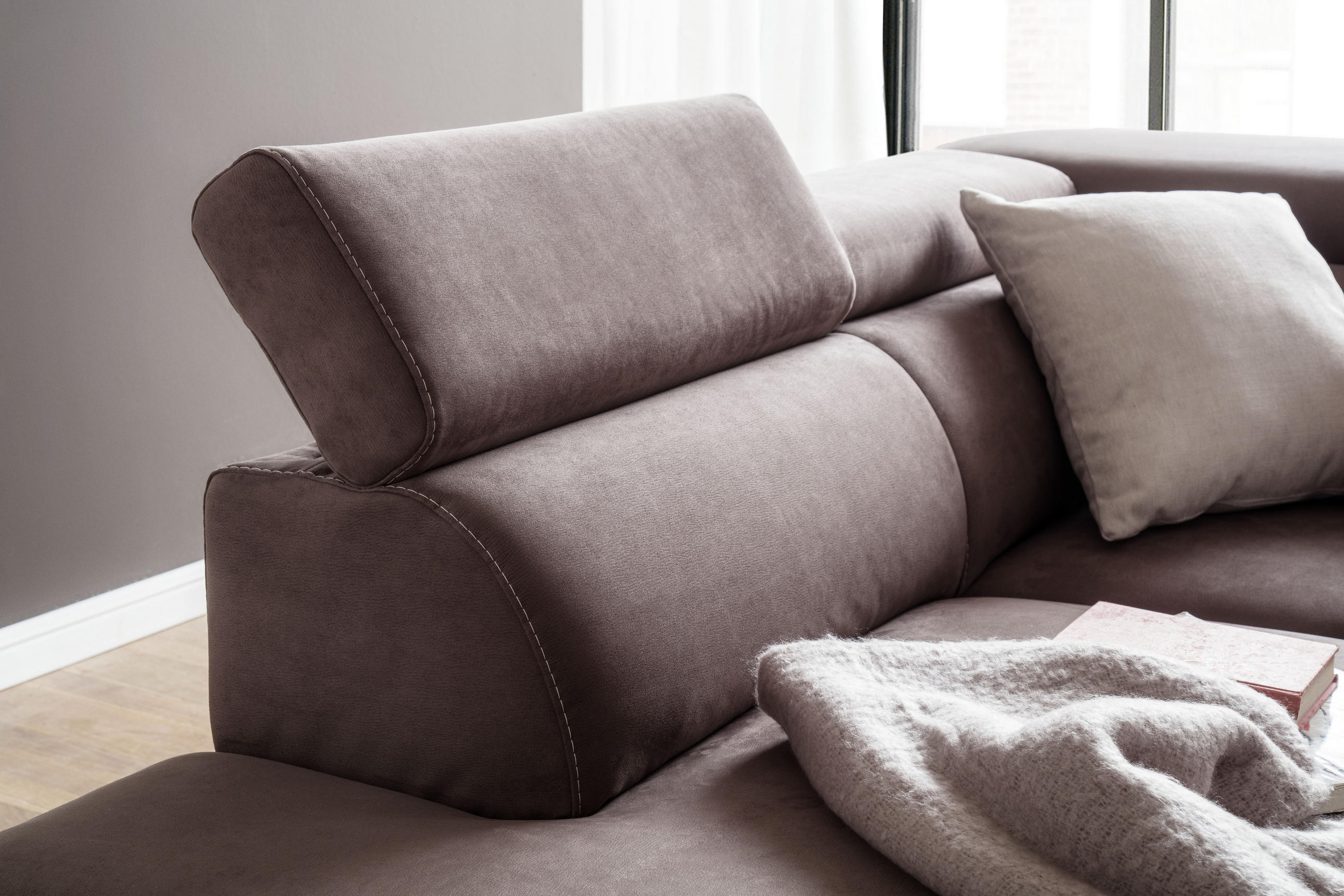 SEDEŽNA GARNITURA, antracit  - antracit, Moderno, tekstil (209/274cm) - Pure Home Lifestyle