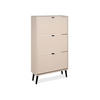 SCHUHKIPPER - Beige/Schwarz, Design, Holz/Holzwerkstoff (70/125/24cm) - MID.YOU