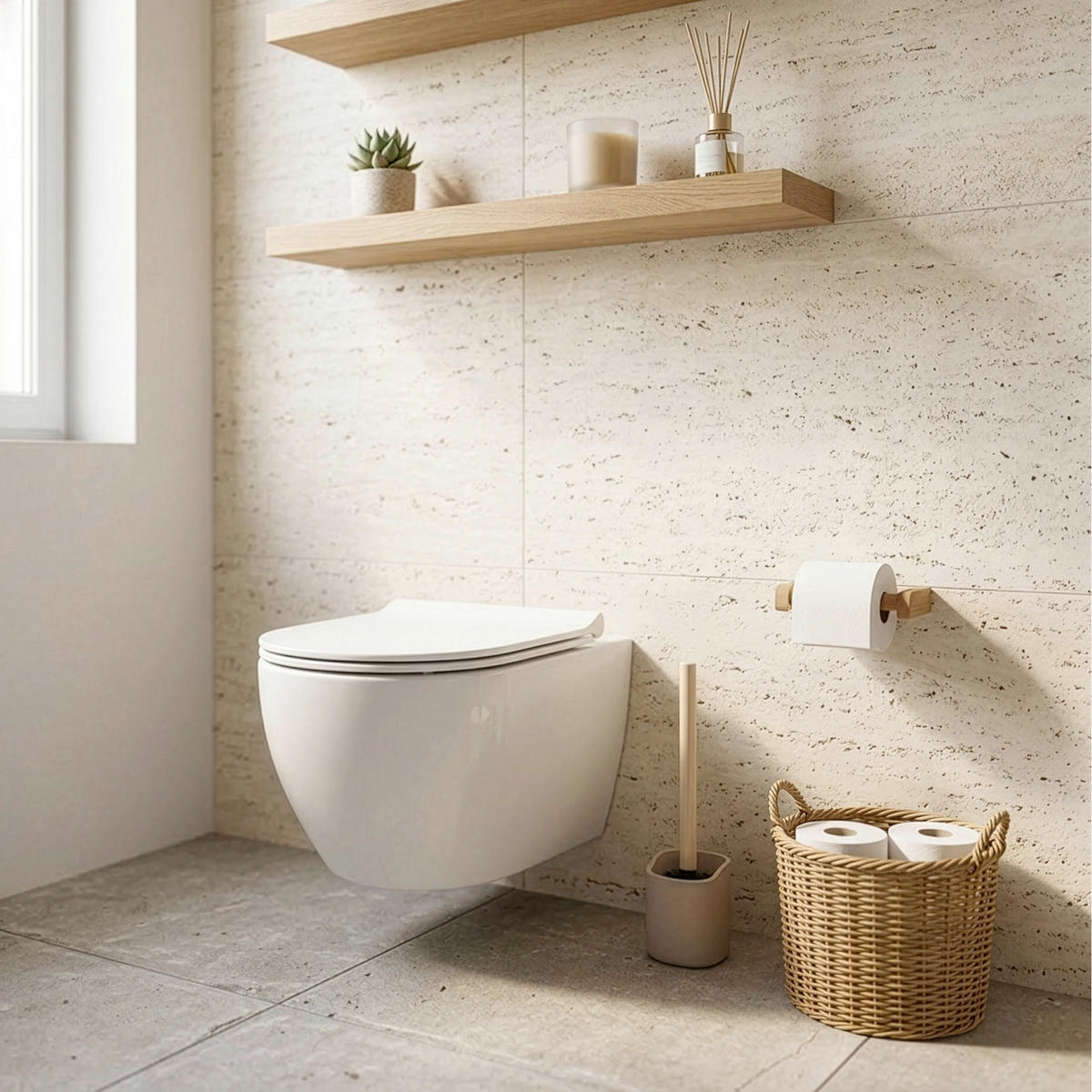 WC-BÜRSTENHALTER in   Holz, Kunststoff  - Cappuccino, Basics, Holz/Kunststoff (9.4/37cm) - Spirella