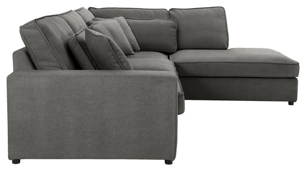 ECKSOFA Taupe Flachgewebe Zierkissen, Rückenkissen, Rücken echt  - Taupe/Schwarz, MODERN, Kunststoff/Textil (307/228cm) - Carryhome