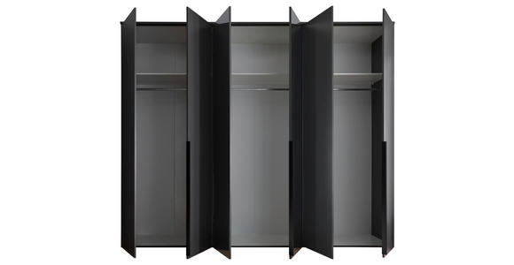 DREHTÜRENSCHRANK in Graphitfarben - Schwarz/Graphitfarben, MODERN, Glas/Holzwerkstoff (270/225/52cm) - Carryhome