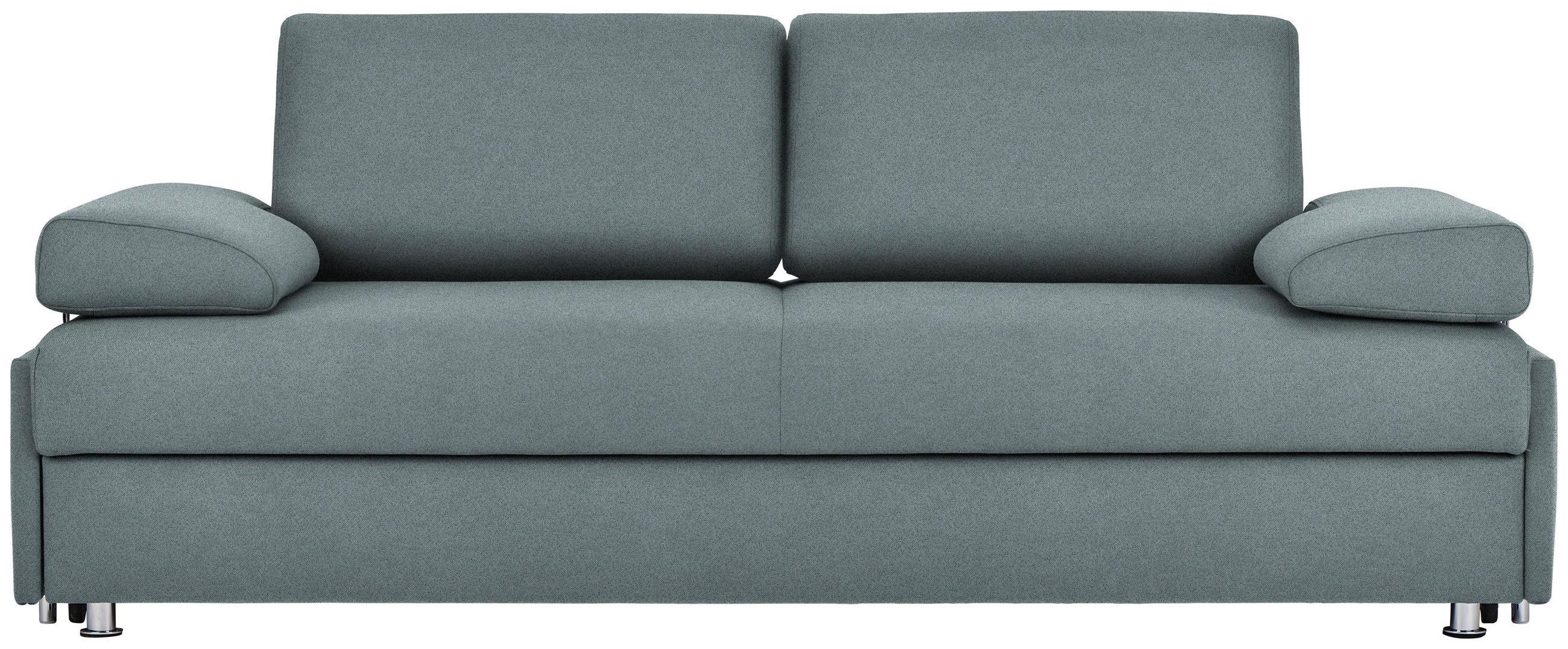 SCHLAFSOFA in Flachgewebe Blaugrau  - Chromfarben/Blaugrau, Design, Textil/Metall (212/84/100cm) - Bali