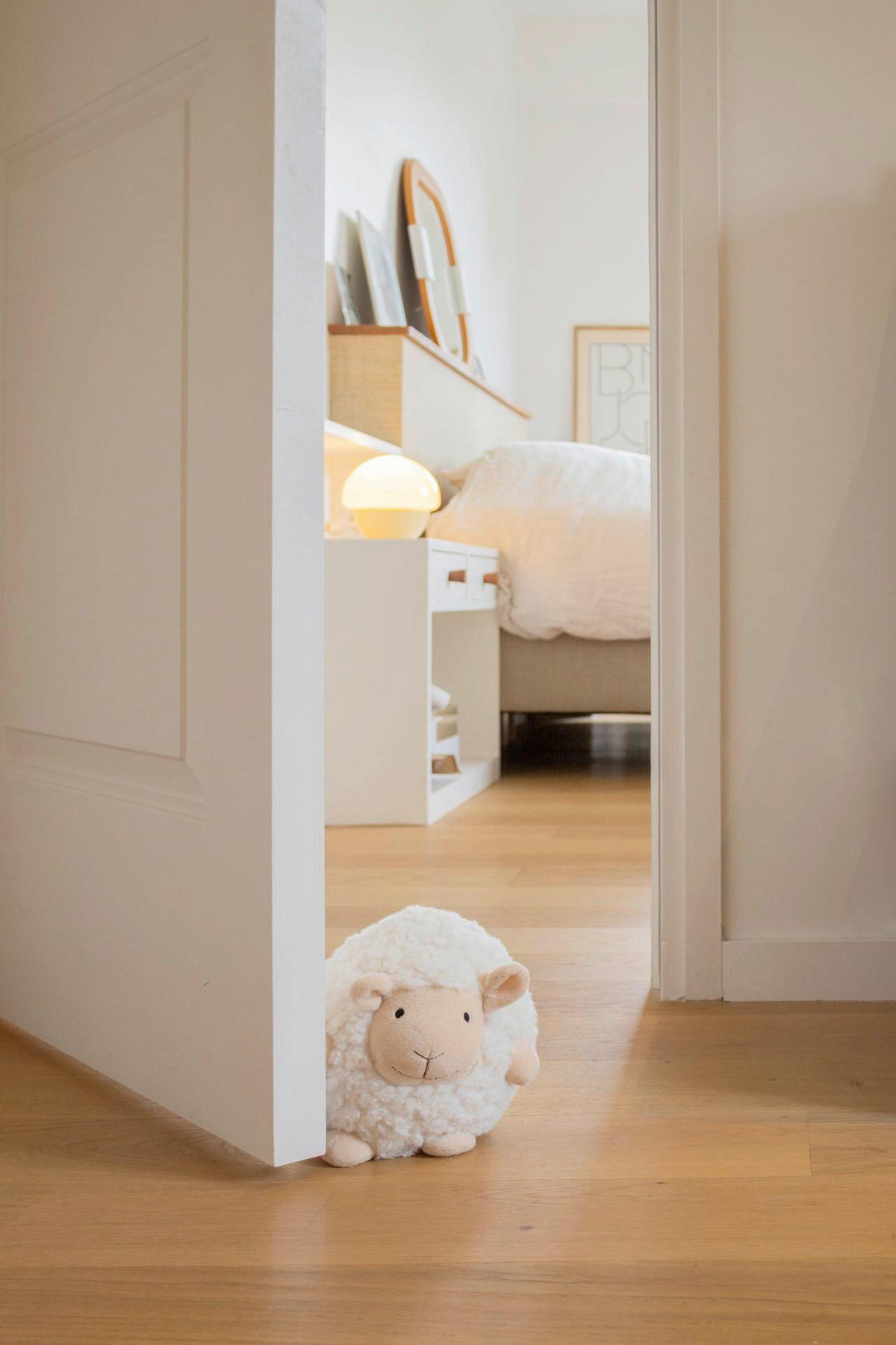 STOPER ZA VRATA boja sedefa  tekstil  - boja sedefa, Osnovno, kamen/tekstil (30/12/23cm)